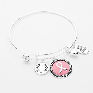 Pink Ribbon Charm Bracelet